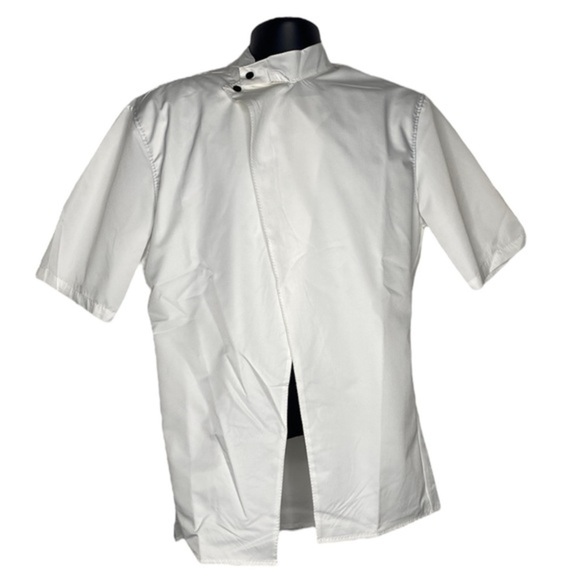 D Free Asymmetrical Chef’s Cut Double Layer Shirt (Size:XXL, Color:White/Black$ - Picture 1 of 4